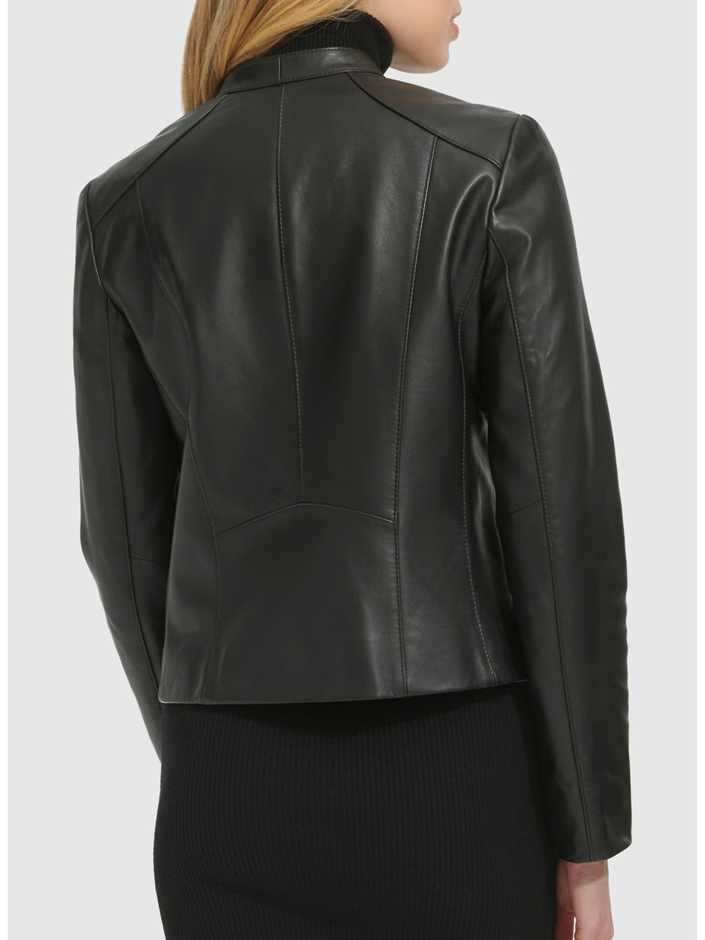 Cole Haan Band Collar Leather Moto Jacket Brand New W/Tags - Picture 3 of 3
